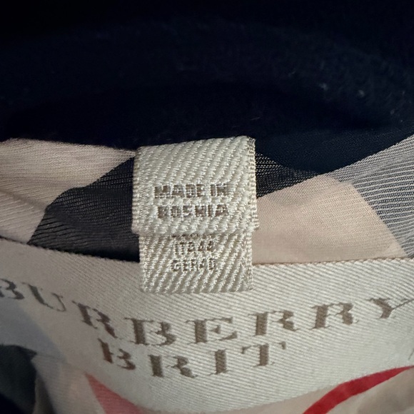 Burberry Brit Black Belted Wool Trench Coat Women’s Sz US10 - Picture 4 of 9